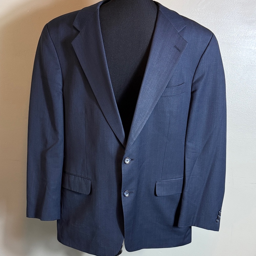 Jones New York Classic Navy Blazer - Cashmere Worsted Two-Button Sport Coat 44R